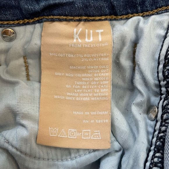 Kut from the Kloth Natalie Fab Ab Boot Cut Flare Leg Blue Denim Jeans Size 12 - Picture 13 of 15